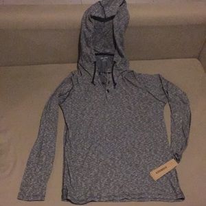 New DKNYJeans Gray Henley Hoodie Size: Medium